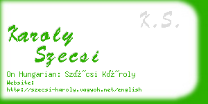 karoly szecsi business card